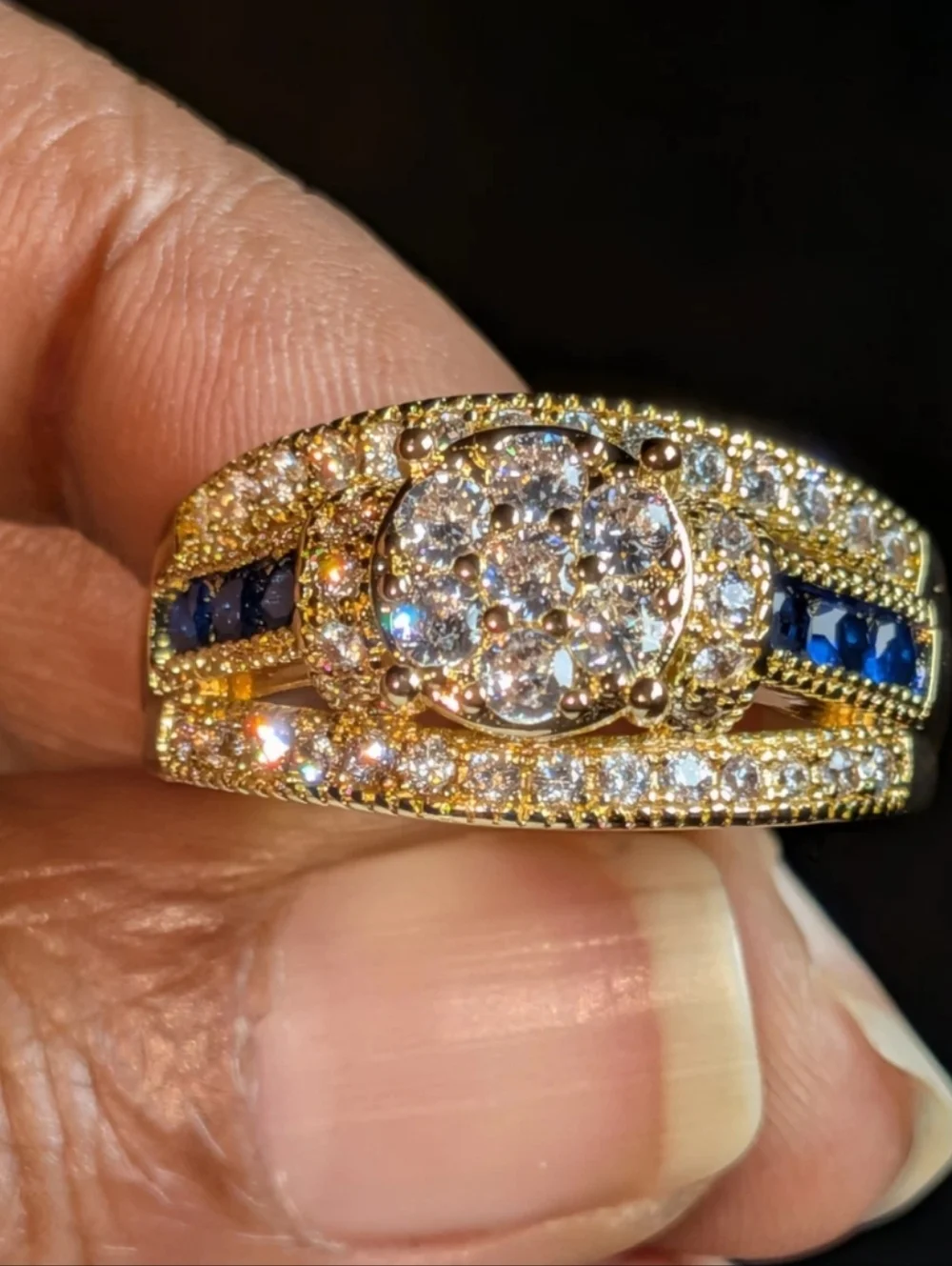 Classic Bright Sparkling Men's 4 Ct Lab-Created Diamond Sapphire Band Ring Sz 10